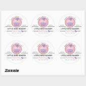 Roze Cupcake Bakkerij Aanpasbaar Ronde Sticker (Vel)
