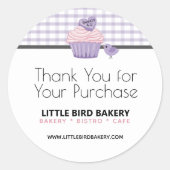 Roze Cupcake Bakkerij Ronde Sticker (Voorkant)