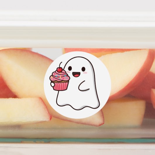 Roze Cupcake Boo stickers (Aangebracht)