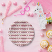 Roze Cupcake Bow Sprinkles Weddenschap Vrijgezelle Papieren Bordje (Feest)
