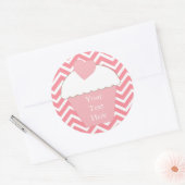 Roze Cupcake Chevron Ronde Sticker (Envelop)