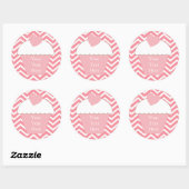 Roze Cupcake Chevron Ronde Sticker (Vel)