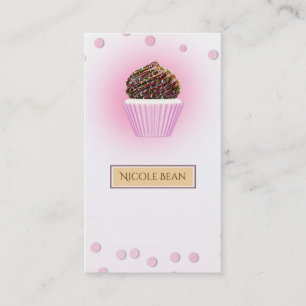 Roze Cupcake Confetti Strooidecor Bakkerij Visitekaartje
