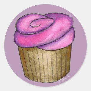 Roze cupcake Cupcakes Cake Dessert Foodie Stickers