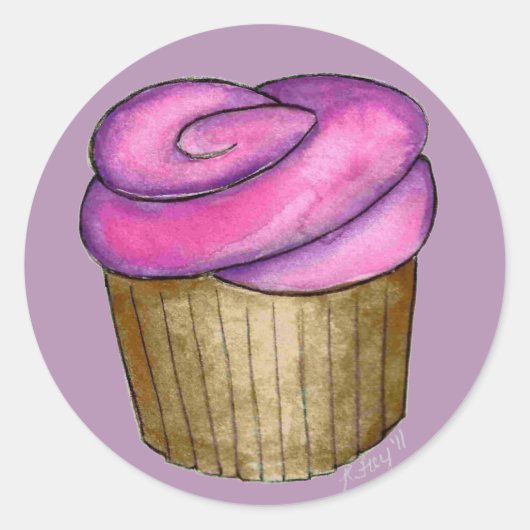 Roze cupcake Cupcakes Cake Dessert Foodie Stickers (Voorkant)