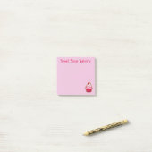 Roze Cupcake Dessert Post-it® notes (Op bureau)