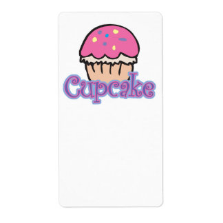 Roze Cupcake Etiket