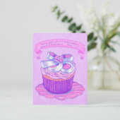 Roze cupcake~Good Cadeauscript Briefkaart (Staand voorkant)