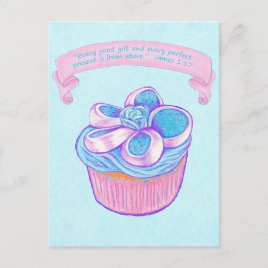 Roze cupcake~Good Cadeauscript Briefkaart (Voorkant)