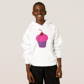 Roze Cupcake Hooded Sweatshirt (Voorkant volledig)