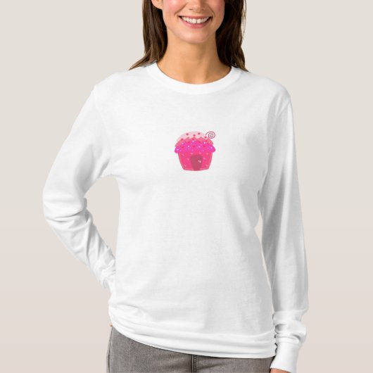 Roze Cupcake House T-shirt (Voorkant)