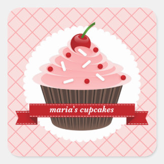 Roze Cupcake Keuken Labels