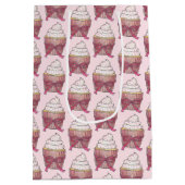 Roze Cupcake Lint Strooidecoratie Bruidsfeest Medium Cadeauzakje (Achterkant)