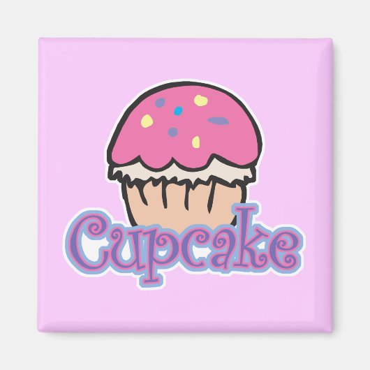 Roze Cupcake Magneet (Voorkant)