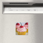 Roze cupcake Magnet Magneet (Insitu (Vaatwasser))