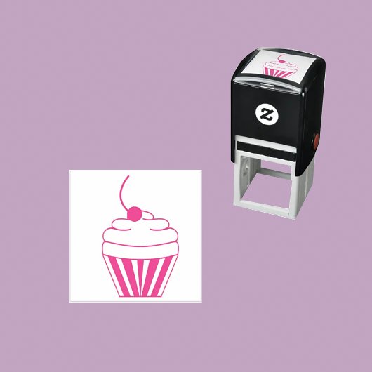 ROZE CUPCAKE met kersje erop Zelfinktende Stempel