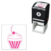 ROZE CUPCAKE met kersje erop Zelfinktende Stempel (In situ)