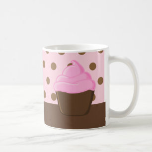 Roze cupcake met Mok Polka Dots