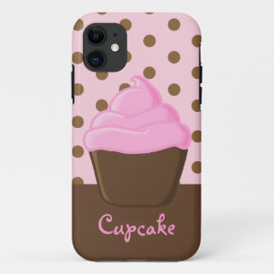 Roze Cupcake met Roze Stippen iPhone 11 Hoesje