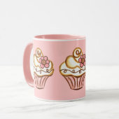 Roze Cupcake Mok (Voorkant links)