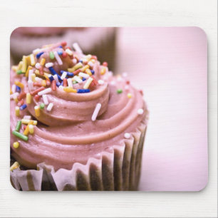 Roze cupcake mousepad muismat
