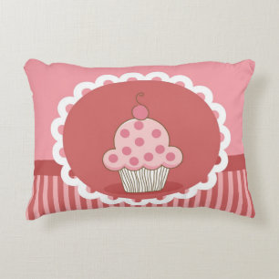 Roze cupcake-ontwerp accent kussen