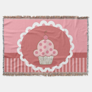 Roze cupcake-ontwerp deken