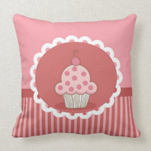 Roze cupcake-ontwerp kussen