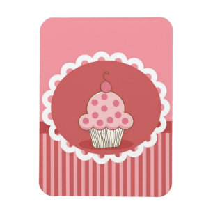 Roze cupcake-ontwerp magneet
