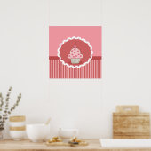 Roze cupcake-ontwerp poster (Keuken)