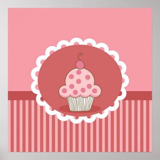 Roze cupcake-ontwerp poster (Voorkant)