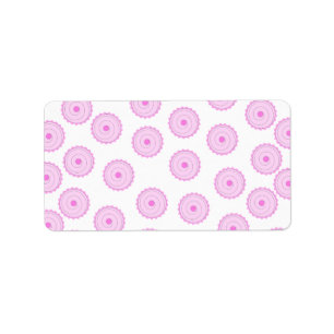 Roze Cupcake Patroon. Etiket