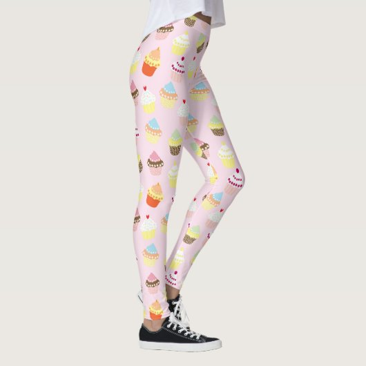 Roze Cupcake Patroon Leggings (Rechts)