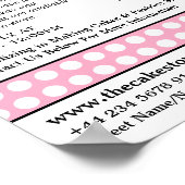 Roze Cupcake & Polka Dot, Cake Store Adverteren Poster (Hoek)