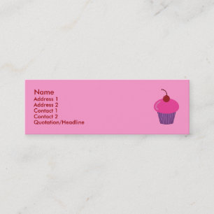 Roze cupcake profiel kaarten mini visitekaartje