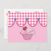 Roze cupcake Recipcard Briefkaart (Voorkant / Achterkant)