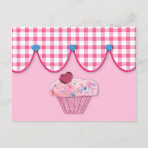Roze cupcake Recipcard Briefkaart