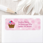 Roze Cupcake retour adres label (Insitu)