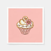 Roze cupcake servetten (Voorkant)