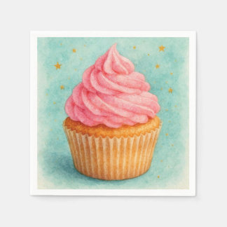 Roze Cupcake Servetten. Servet