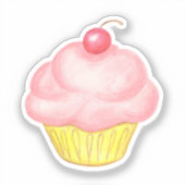 Roze cupcake-Sticker Sticker (Voorkant)