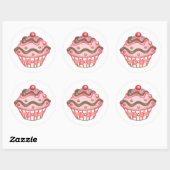 Roze Cupcake Stickers (Vel)