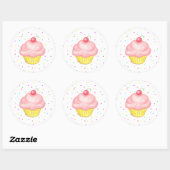Roze Cupcake Stickers (Vel)