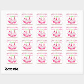 ROZE Cupcake Stickets Triplets Vierkante Sticker (Vel)