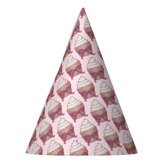 Roze Cupcake Strik Met Boog Bruiloft Bridal Shower Feesthoedjes (Links)