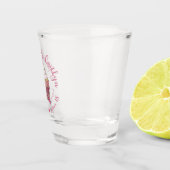 Roze Cupcake Strik met Lint Bruiloft Bruidsfeest Shot Glas (Rechts)