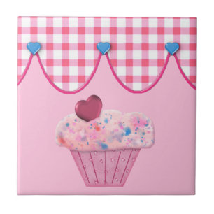 Roze cupcake-Tegel Tegeltje