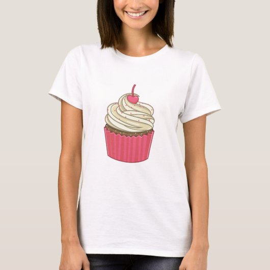 Roze Cupcake Treat T-shirt (Voorkant)