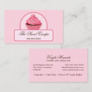 Roze Cupcake Visitekaartje