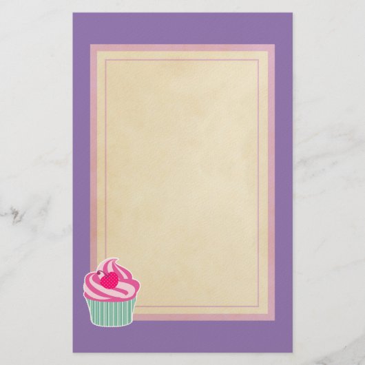 Roze cupcake WIth Polka Dot Cherry Briefpapier (Voorkant)